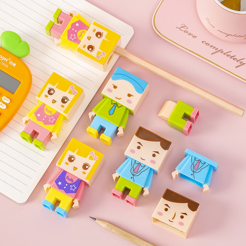 Gọt Bút Chì Người Gỗ Danbo - 2 Đầu Gọt - Tặng Kèm 1 Gôm Tẩy