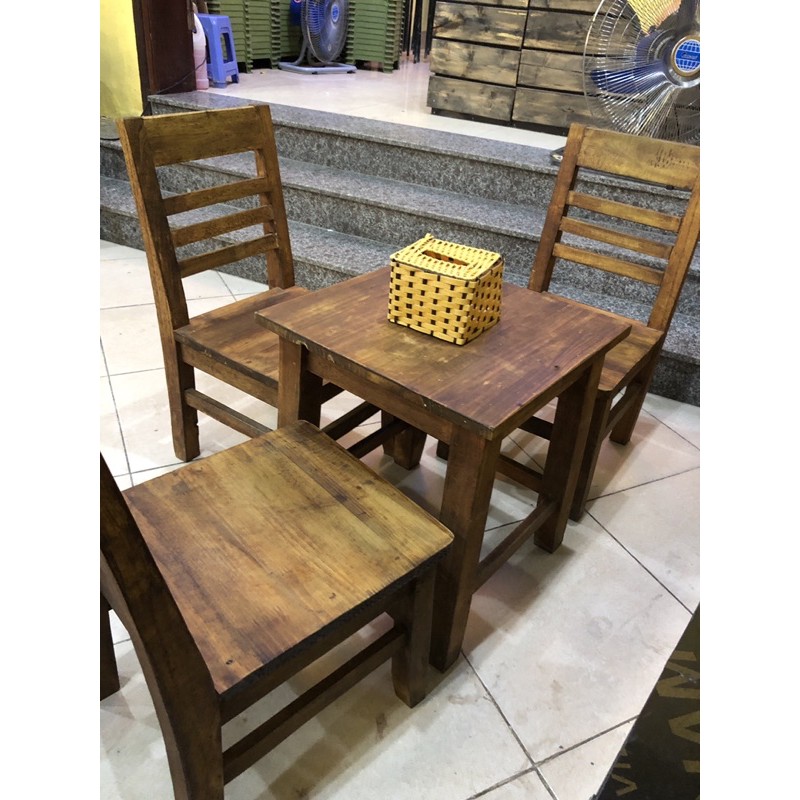 Bàn gỗ vuông cà phê nhà hàng, bàn ghế gỗ aha cà phê decor quán cà phê, giá chỉ làm số lượng cho quán
