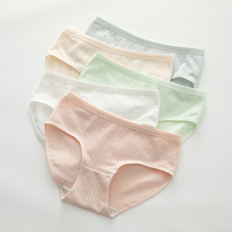 Quần Lót Morandi Cotton Thoáng Khí Lưng Vừa Màu Trơn Đơn Giản Phong Cách Nhật Bản Cho Nữ