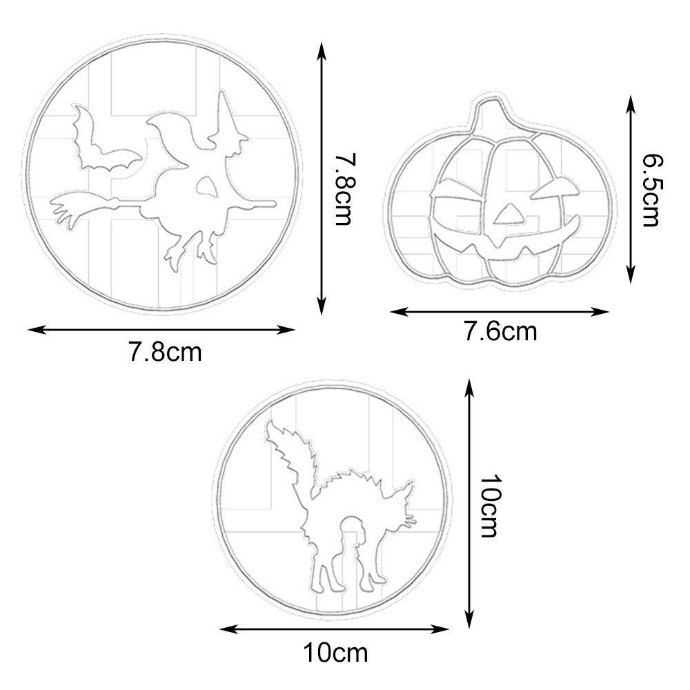 Set 3 Khuôn Nhấn In Nổi Trang Trí Bánh Quy Chủ Đề Halloween