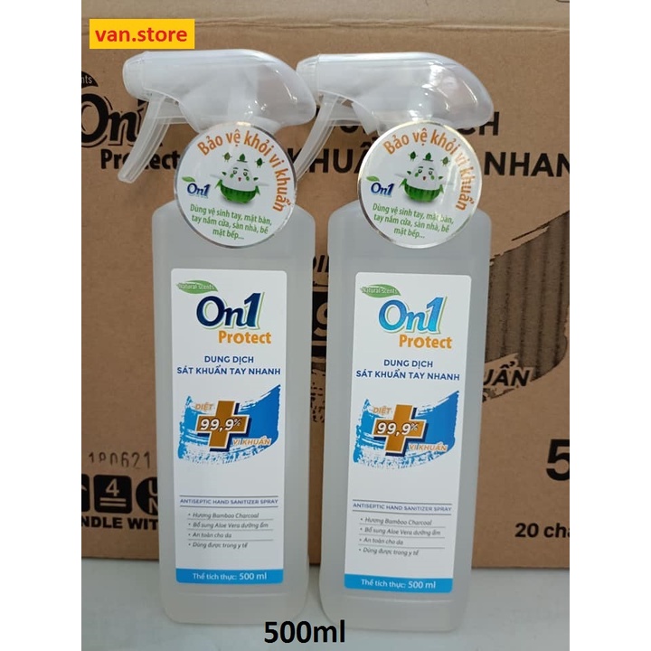 Combo 2 Chai Dung Dịch Rửa Tay Khô On1 500ml - Dạng Xịt