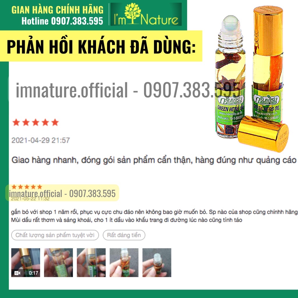 Dầu Nhân Sâm Ginseng Green Herb Oil Thái Lan