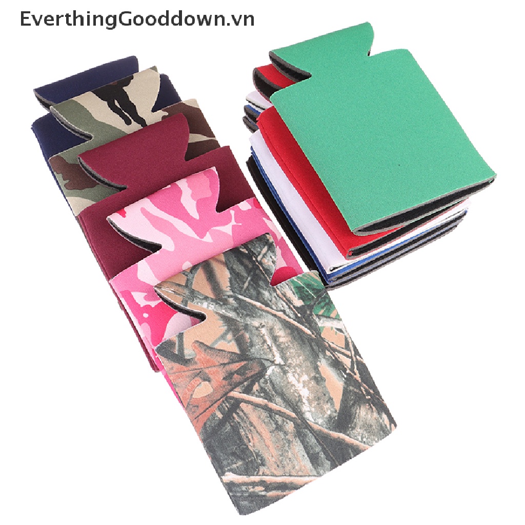 Everthinggooddown Set 5 Vỏ Bọc Lon Bia Bằng Cao Su Tổng Hợp Nhỏ Gọn Dùng Khi Đi Cắm Trại