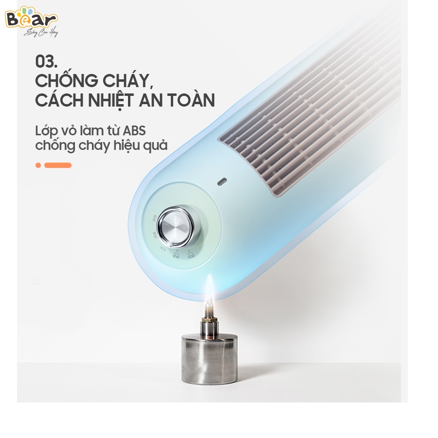 Máy sưởi gốm, Quạt sưởi Bear DNQ-C20B1 ấm nhanh, không ồn, không gây khô da phù hợp cho phòng ngủ, phòng khách