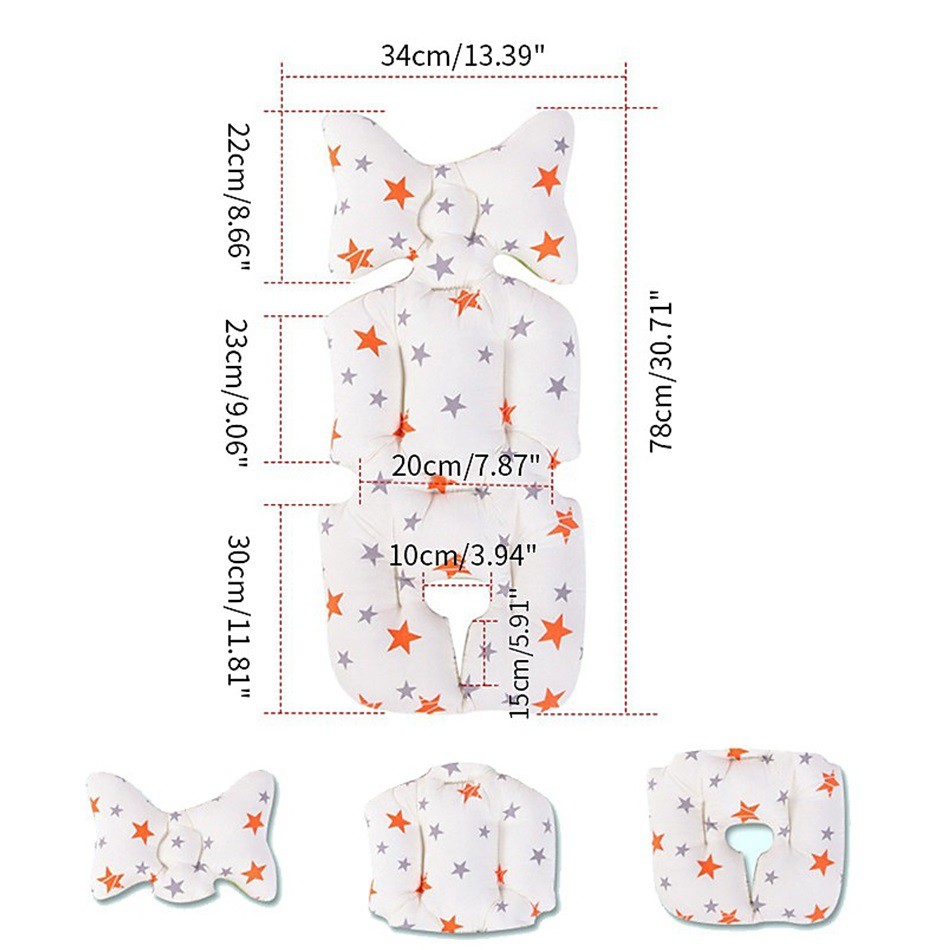 Đệm ghế xe đẩy em bé bằng cotton mềm mại