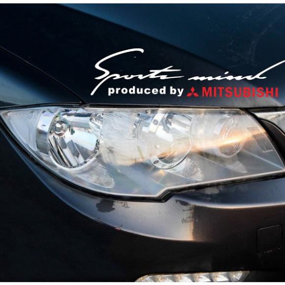 Tem sport mind dán capo ô tô Mitsubishi- tem xe ô tô giá rẻ hà nội decal_oto