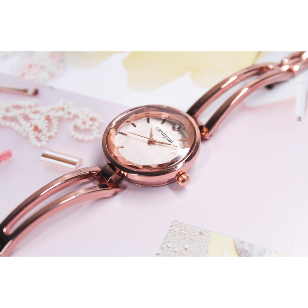 Đồng hồ nữ Candycat 12 dây thép mặt tròn 3D Bán lẻ giá sỉ
