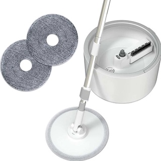 Miếng Giẻ Thay Thế Cho Cây Lau Nhà Hình Tròn 25cm Bằng Sợi Nhỏ Màu Xám Thông Dụng Cho Hộ Gia Đình