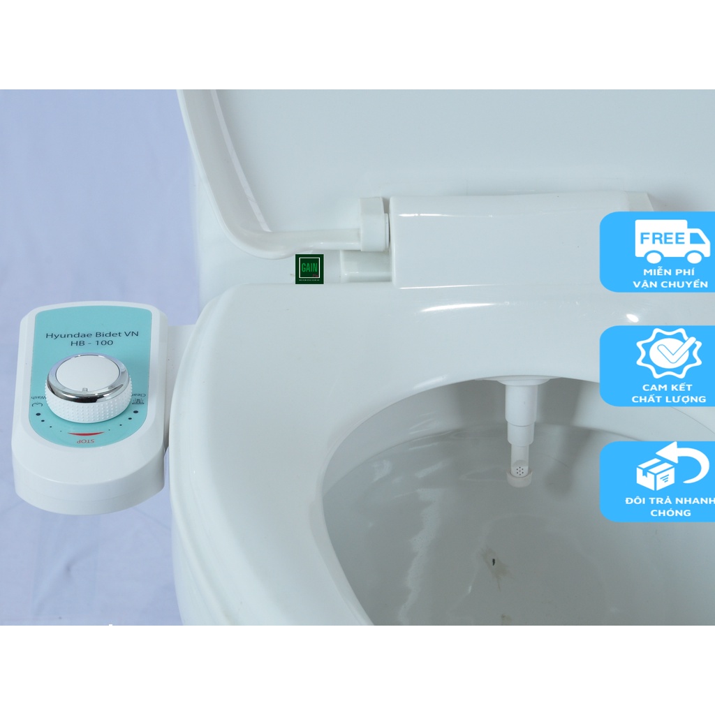 Vòi rửa vệ sinh thông minh HYUNDAE BIDET HB 100, BH 3 Năm, đổi lỗi 15 ngày, Linh Kiện Nhập Khẩu 100% Hàn Quốc