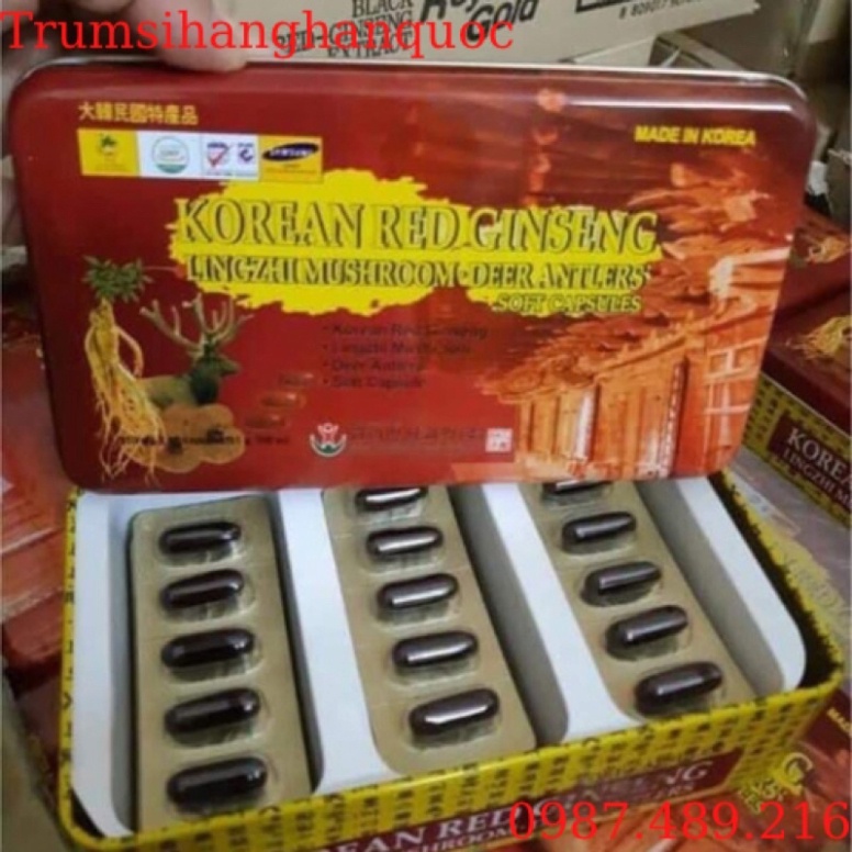 Một hộp VIÊN ĐẠM TỔNG HỢP: HỒNG SÂM,NHUNG HƯƠU, NẤM LINH CHI, MẬT ONG HỘP 60 viên [ Hàng Mới Về ]