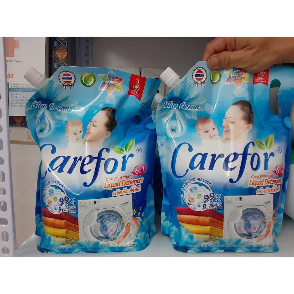 Nước giặt Carefor 6in1 túi 2000ml màu xanh