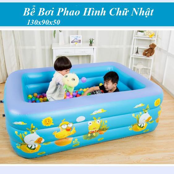 BỂ BƠI - PHAO CHO BÉ HÌNH CHỮ NHẬT 1.2M ( SIÊU GIÁ RẺ )