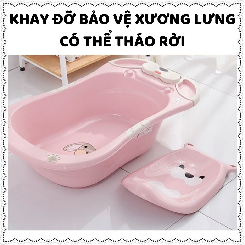 Chậu tắm cho bé hình gấu cho trẻ sơ sinh-4 tuổi giặt đồ quần áo nhựa PP an toàn chống trượt