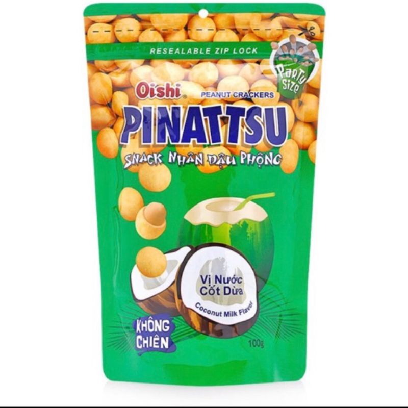 1 gói Sack nhân đậu phộng PINATTSU vị nước  cốt dừa 100g