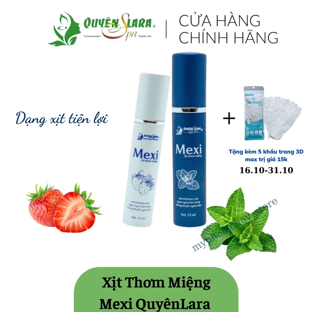 Xịt Thơm Miệng Cao Cấp Mexi ️Quyên Lara ,Tự Tin Giao Tiếp,Vệ Sinh Khử Mùi Hôi Miệng Tức Thì,15ml