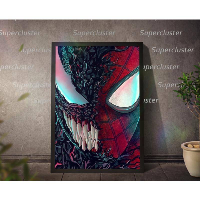 Tranh Vải Bạt Treo Tường In Hình Siêu Anh Hùng Marvel Người Nhện Trang Trí Nhà Cửa
