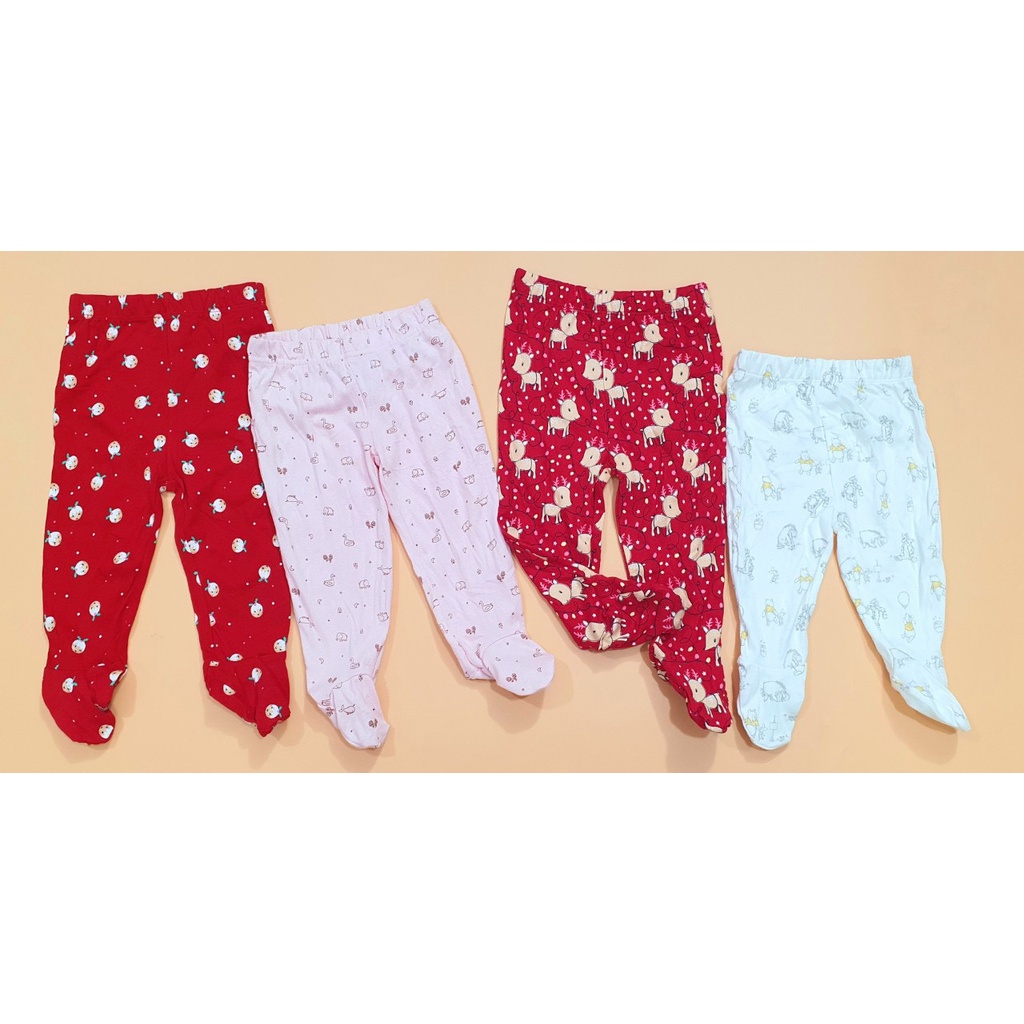 [size 3-6M] Quần dài liền vớ thun cotton cho bé trai, bé gái Carters, George, hàng xuất dư