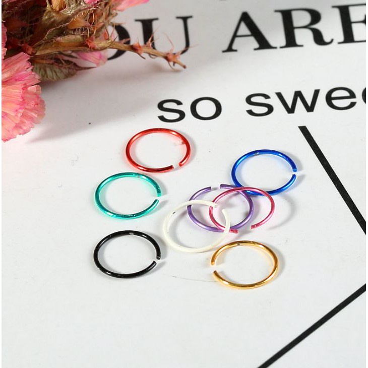 Set 2 Khuyên mũi đầy mầu sắc  Clovershop68