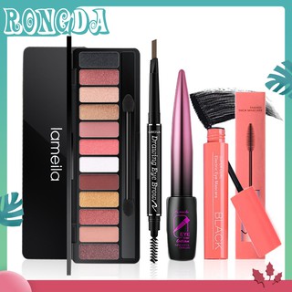 [Hàng mới về] Bộ trang điểm gồm 4 món phan mat + bút vẽ Lông mày + bút kẻ mắt + Mascara giữ màu lâu