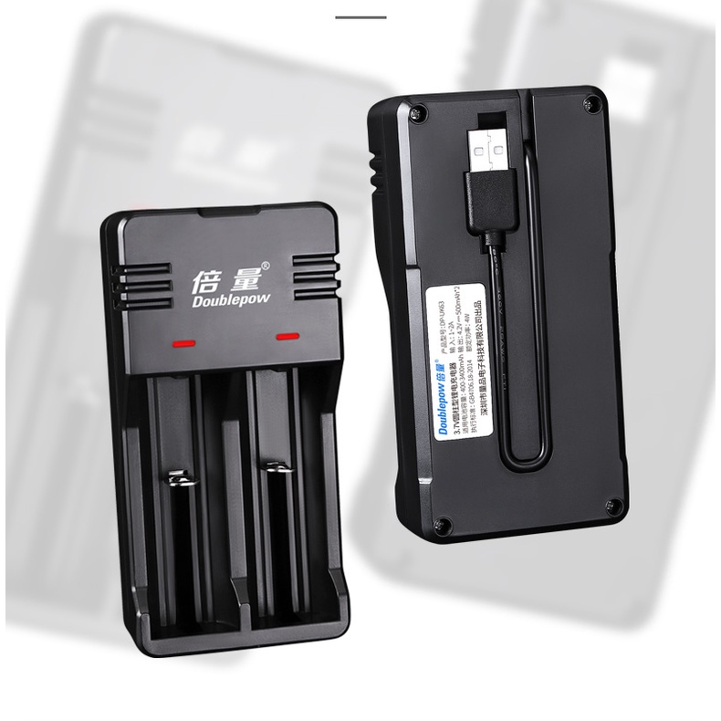Bộ Sạc Pin 18650 3.7V Doublepow đa năng cho pin 26650 16340 CR123A 14500 21700 Tự Ngắt