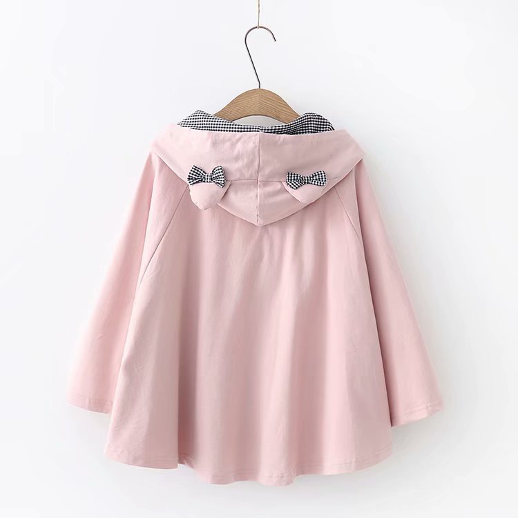 Áo choàng Cotton mềm mại có mũ trùm đầu thêu họa tiết hoạt hình phong cách Nhật Bản | BigBuy360 - bigbuy360.vn