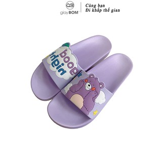 [Mã WABRMH99 giảm 12% đơn 99K]Dép nữ giayBOM quai ngang hoạt tiết họa hình D12