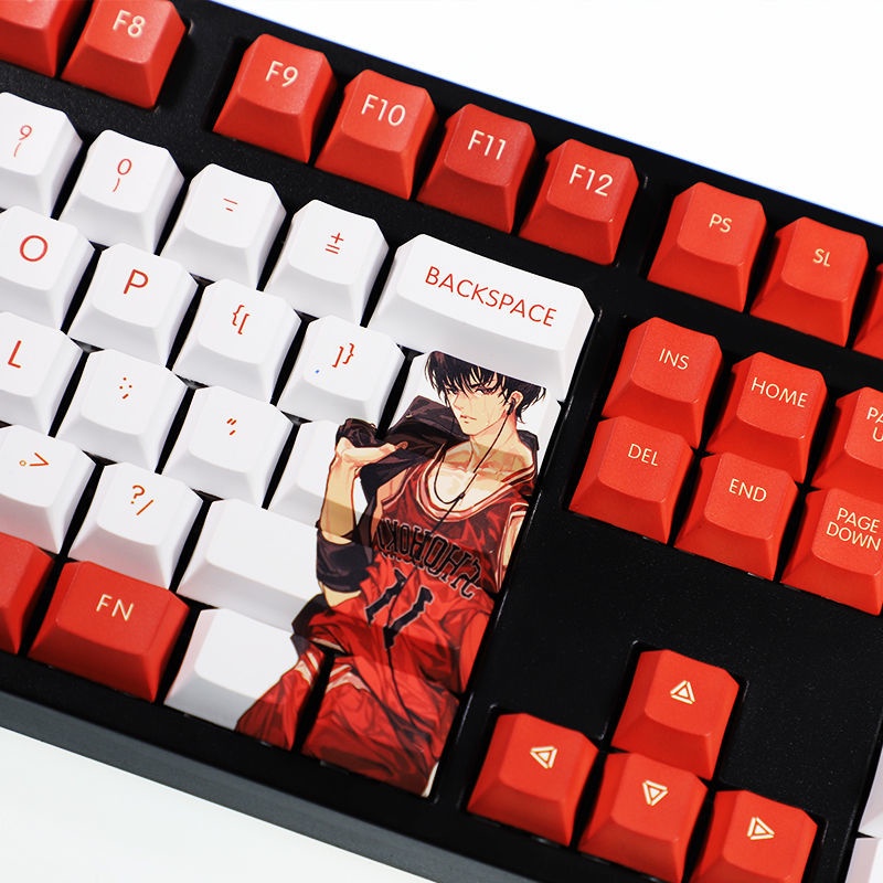 Slam Dunk Keycap Cherry Profile Sakuragi Hanamichi Kaede Rukawa Basketball Theme Nhật Bản Anime PBT Dye Sub Bàn phím cơ học Keycaps