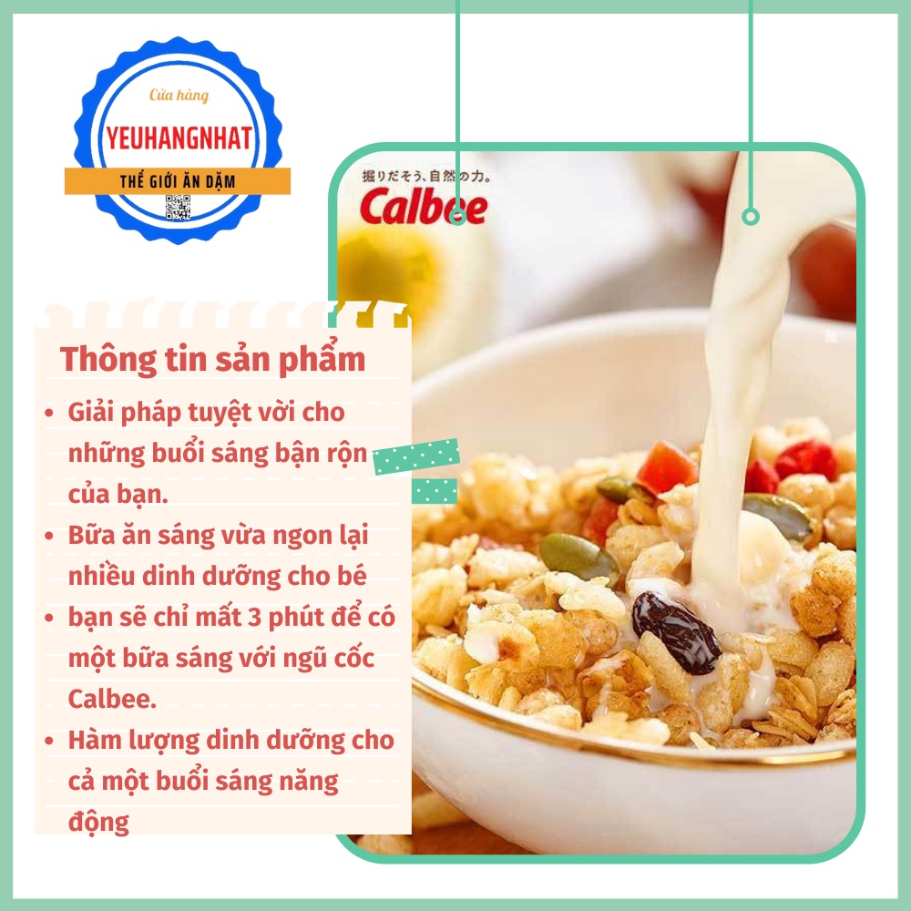 Ngũ cốc calbee ăn liền 750g Nhật Bản Ngũ cốc ăn sáng