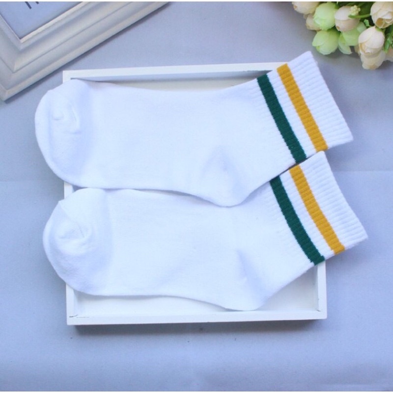 Tất vớ sọc cổ ngắn, chất liệu cotton freesize Sakura Shop