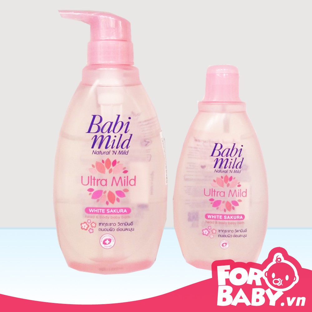 [MUA 1 TẶNG 1] Sữa tắm gội toàn thân babi mild 400ml + tặng kèm chai sữa tắm gội 125ml