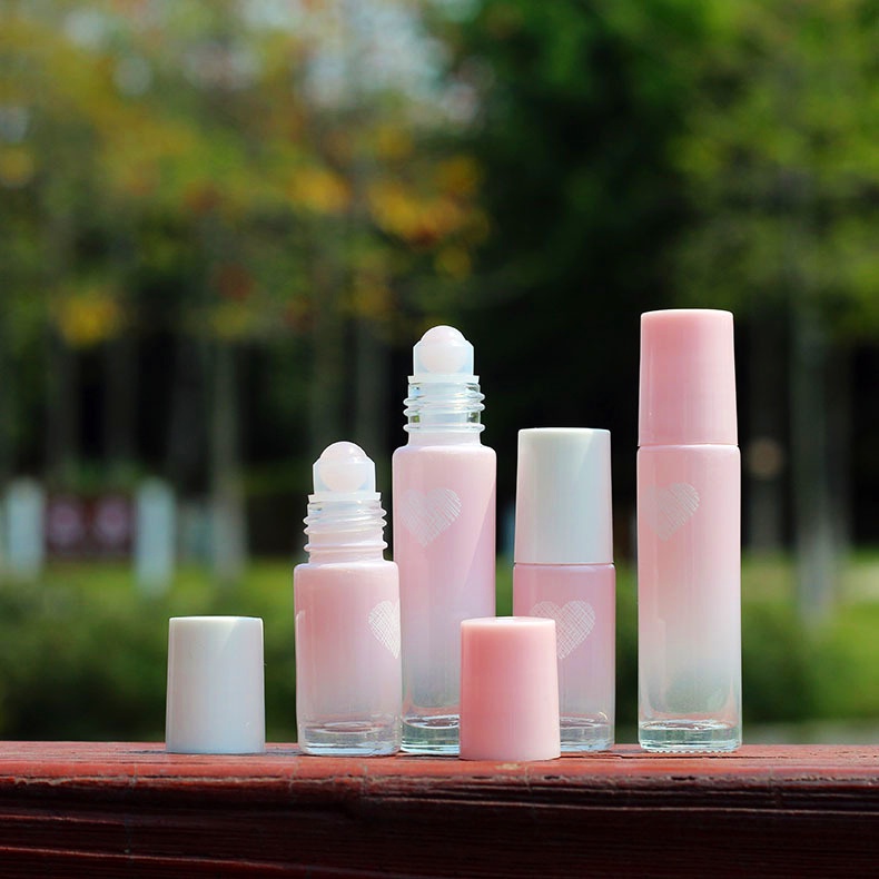 Lọ Thủy Tinh Rỗng Đựng Nước Hoa Dạng Lăn 5ml/10ml Hình Trái Tim Màu Gradient
