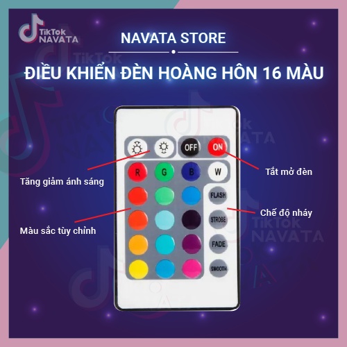 Đèn hoàng hôn, đèn sunset rose 16 màu có điều khiển tạo hình tai thỏ