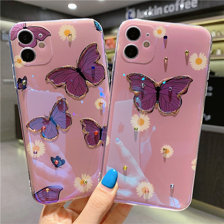 Ốp iPhone Bướm Hồng cho iPhone 12 Pro Max/ 12 Pro/ 12/ 11 Pro Max/ 11/ Xs Max/ Xs/ X/ 7/8 Plus