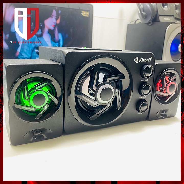 Loa máy tính bluetooth để bàn có dây KISONLI TM-8000A loa vi tính lED RGB gaming
