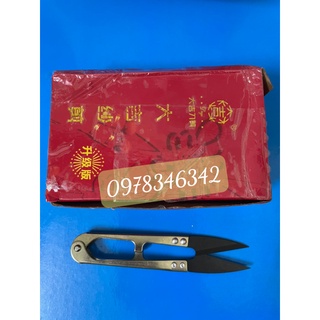 Kéo bấm cắt chỉ dj 108 cán vàng lưỡi đen