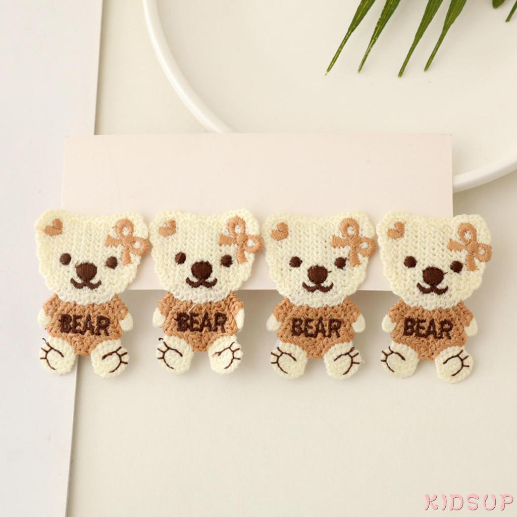 Kẹp tóc vải hình gấu hoạt hình dễ thương cho bé gái chất lượng cao