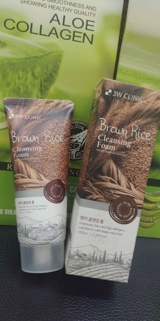 Sữa rửa mặt 3w Clinic Brown Rice Cleansing Foam làm sạch và nuôi dưỡng da hiệu quả