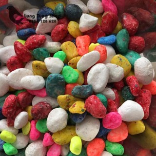 1kg Đá sỏi nhiều màu ( đá sắc màu ) - size vừa