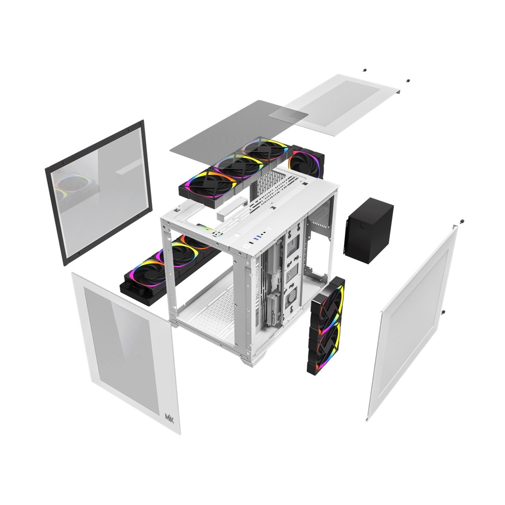 Vỏ Case MIK LV12 - White (iTX, mATX, ATX)