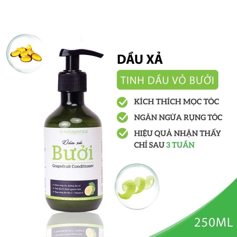 Combo Dầu Gội & Dầu Xả Từ Tinh Dầu Bưởi Nguyên Chất MILAGANICS