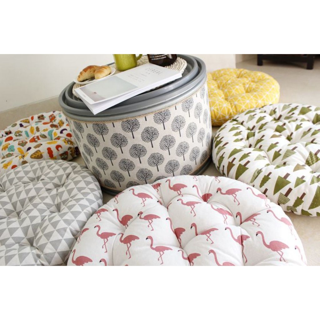 Đệm Ngồi Bệt Tròn Cho Quán Ăn Nhật, Hàn, Trà Sữa Siêu Xinh - Decor Nhà Xinh