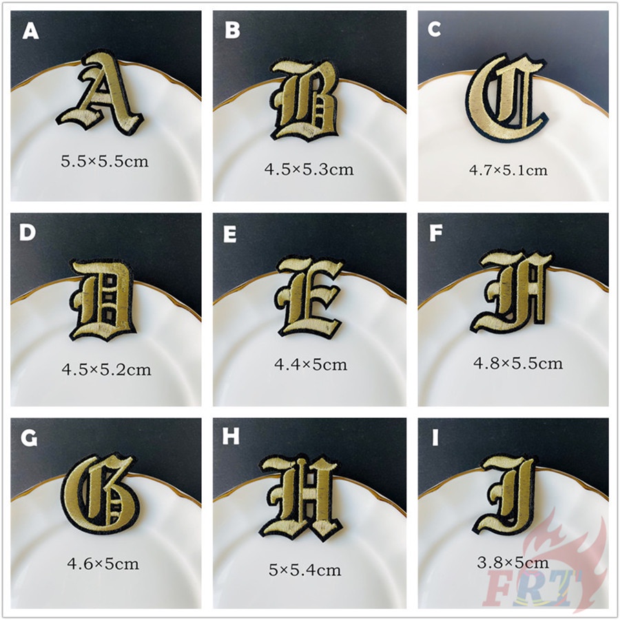 ☸ Sticker Ủi Thêu Chữ Cái Tiếng Anh Màu Vàng ☸ 1 Miếng Dán Ủi Quần Áo Hình Huy Hiệu