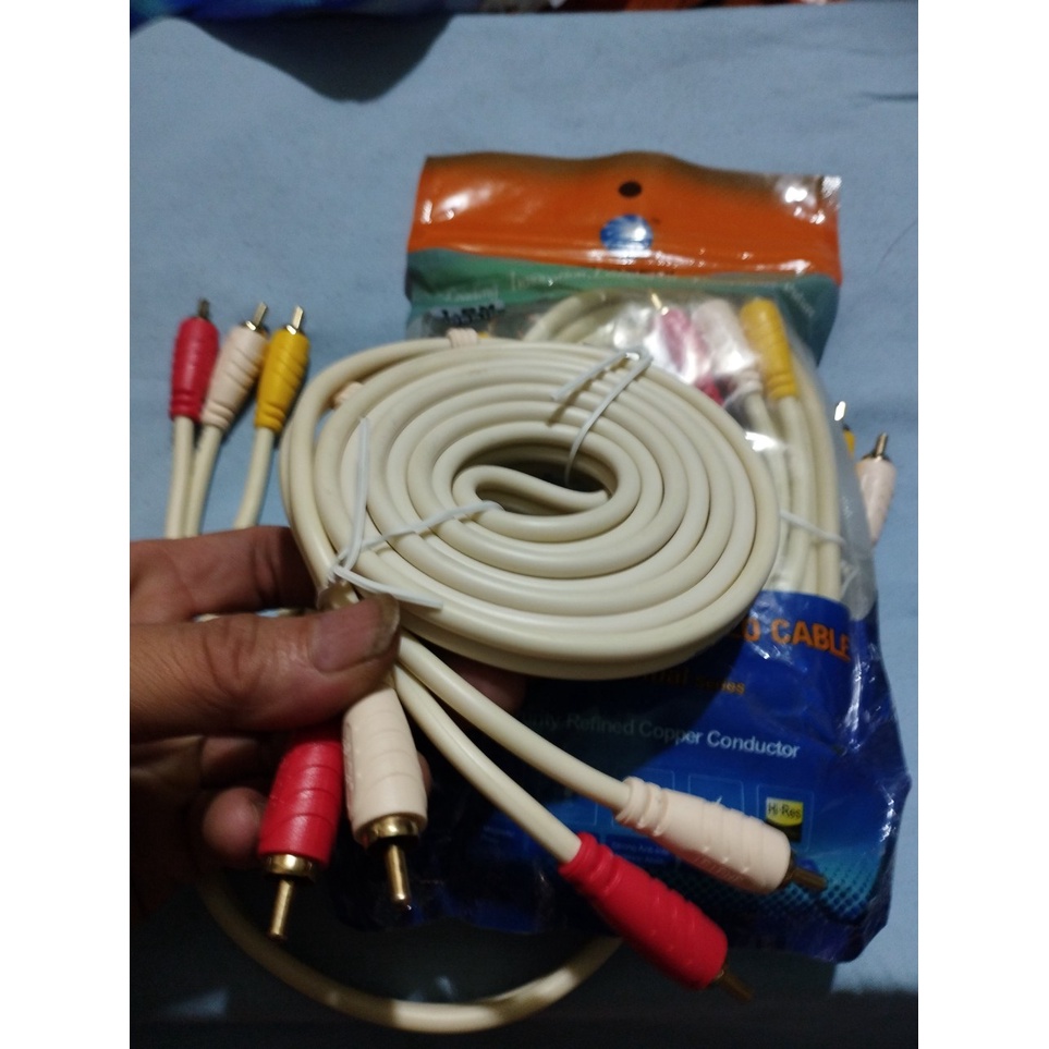 Dây kết nối âm thanh 2 đầu hoa sen AV ra 2 đầu hoa sen AV - 3 đầu hoa sen AV ra 3 đầu hoa sen AV dài 0.8m 1.8m 3m 5m 10m