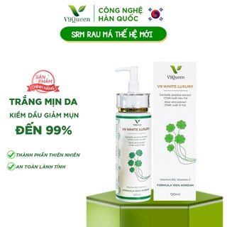 Sữa rửa mặt tạo bọt rau má V9Queen, giúp giảm mụn mờ thâm nám tàn nhang dưỡng trắng da