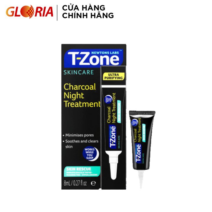 Gel Ngừa Thâm Mụn Ban Đêm Tinh Chất Than Hoạt Tính T-Zone 8ml