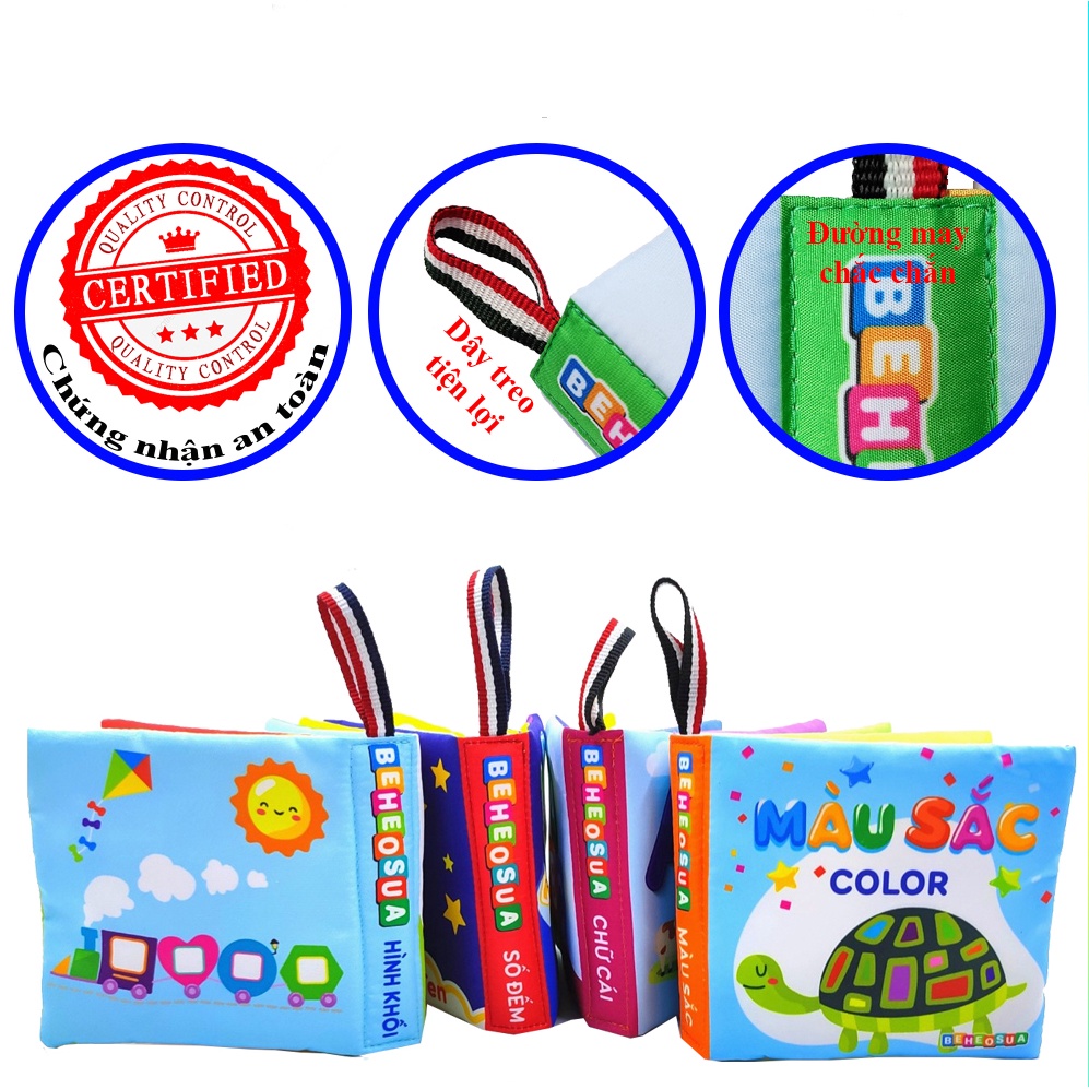 Sách vải cho bé thương hiệu Bé Heo Sữa sản xuất tại Việt Nam an toàn cho bé