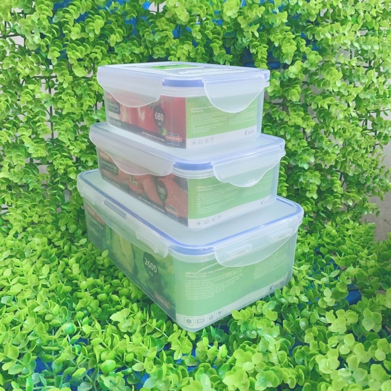 Bộ 3 hộp bảo quản thực phẩm ngăn mát Sunhouse BioZone Space Saving KB-CO3P02 - Hàng chính hãng