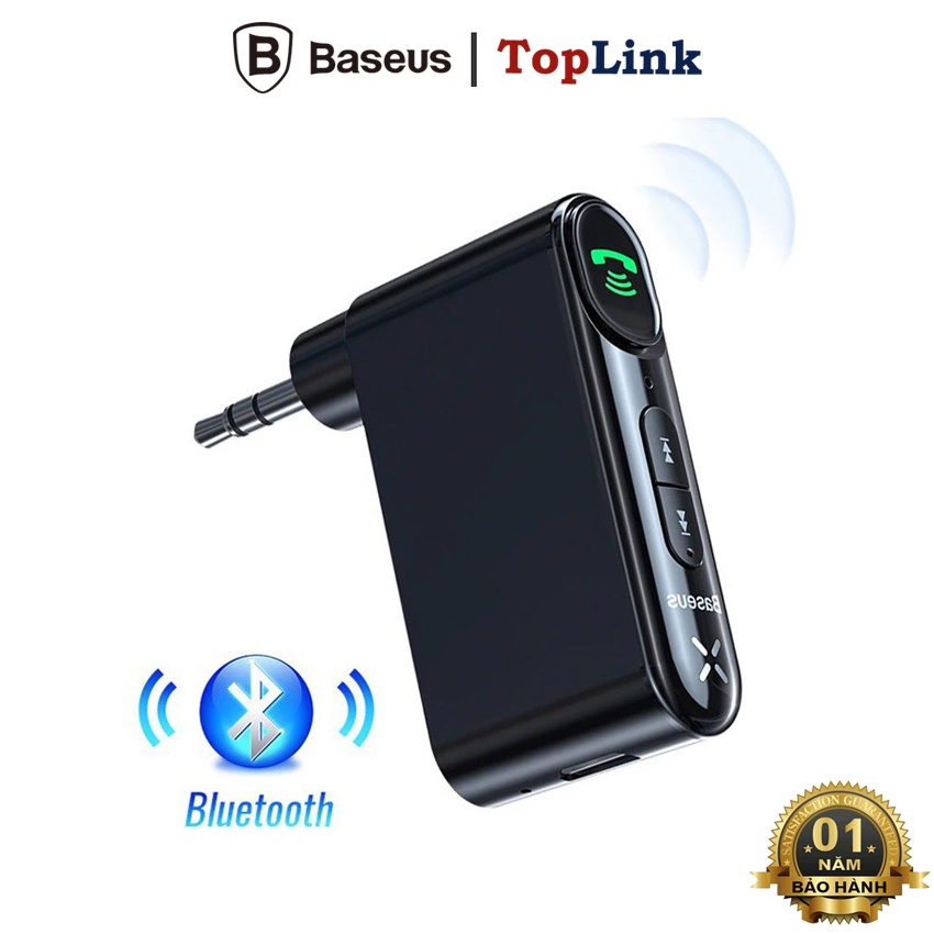 Bộ Thu Bluetooth 5.0 Baseus DC5V Cho AUX 3.5mm AUX Trên Xe Hơi Đàm Thoại Rảnh Tay ( Tích Hợp Mic Chất Lượng Cao)