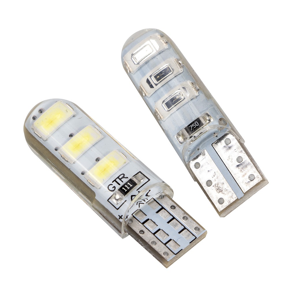 Đèn LED tín hiệu silicon T10 - 5630 gắn biển số xe hơi