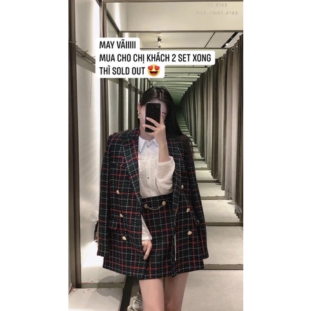 áo blazer dạ tweed Zara